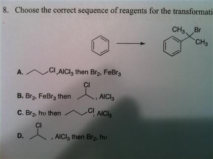 Solved Choose The Correct Sequence Of Reagents For The | Chegg.com