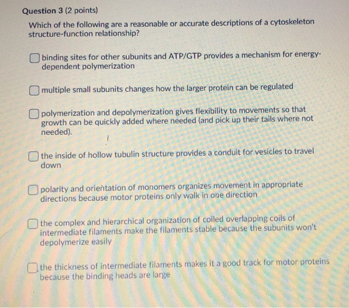 Solved Question 3 (2 Points) Which Of The Following Are A | Chegg.com