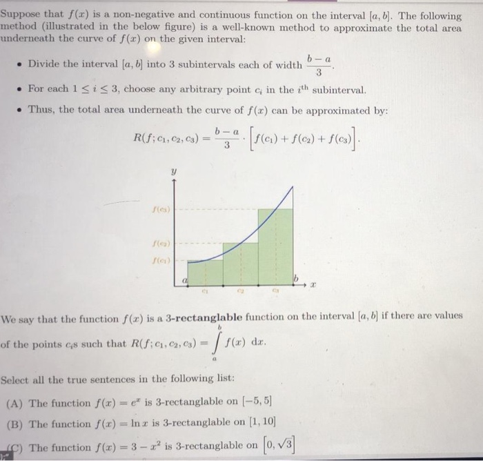 Solved Suppose that f(x) is a non-negative and continuous | Chegg.com