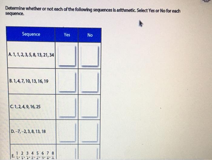 Solved Determine Whether Or Not Each Of The Following Chegg Com