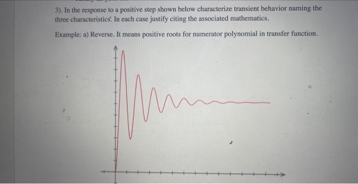Solved 3). In the response to a positive step shown below | Chegg.com