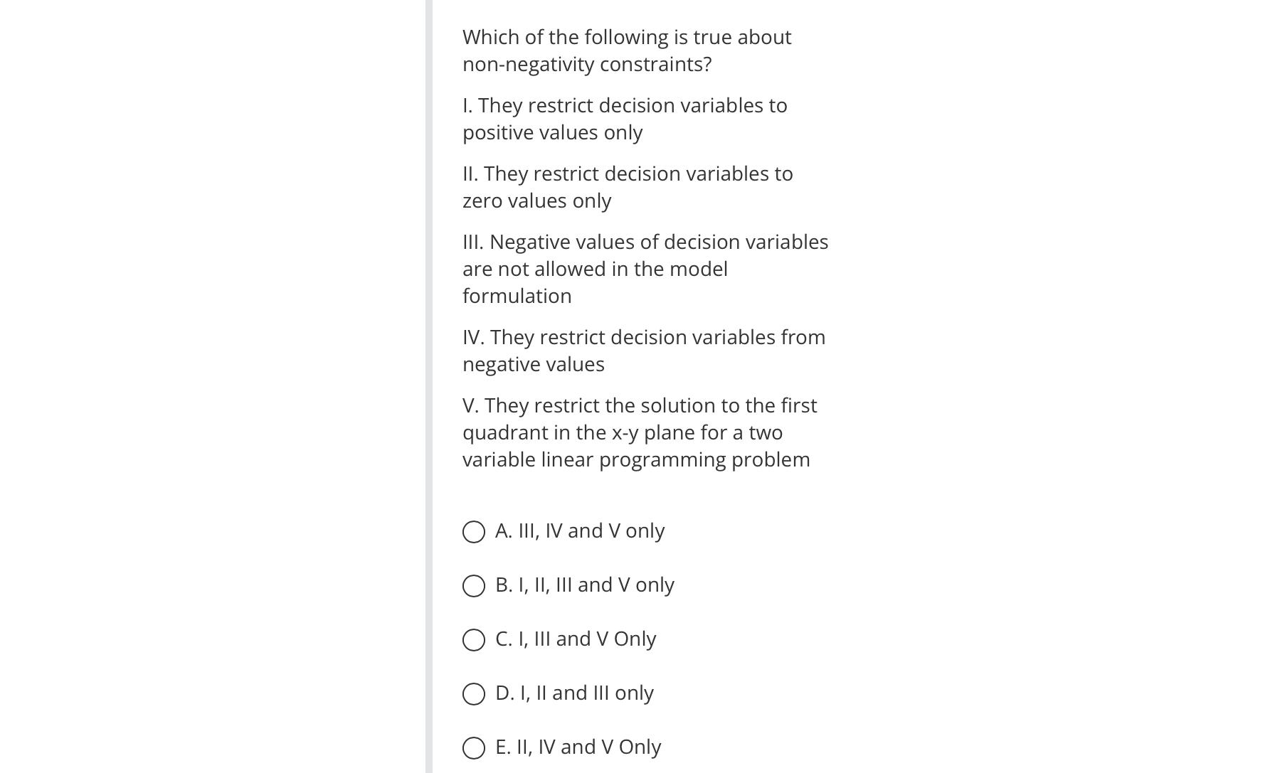 Solved Which of the following is true about non-negativity | Chegg.com
