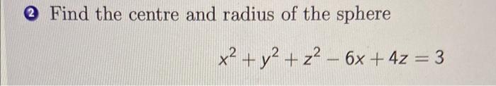 how to find centre and radius of sphere