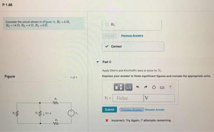 Solved P 1.66 Consider the circuit shown in (Figure 1). | Chegg.com
