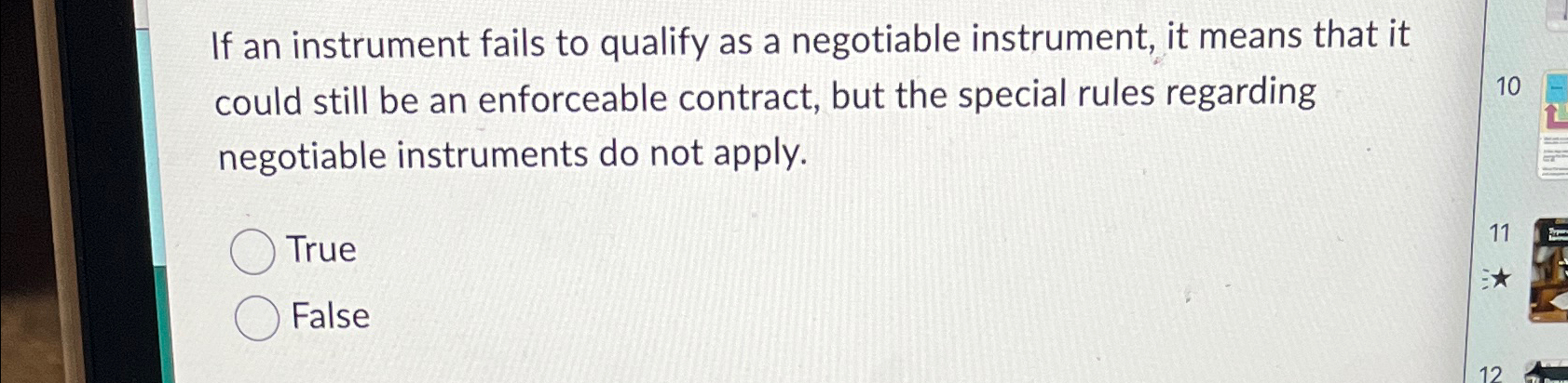 Solved If An Instrument Fails To Qualify As A Negotiable | Chegg.com