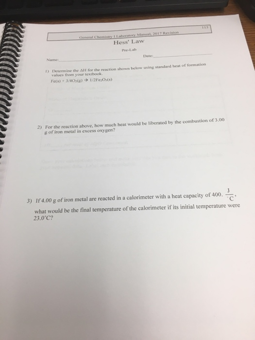 Solved General Chemistry Laboratory Manual, 2017 Revision | Chegg.com