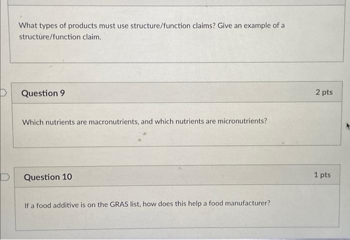 Solved What types of products must use structure/function | Chegg.com