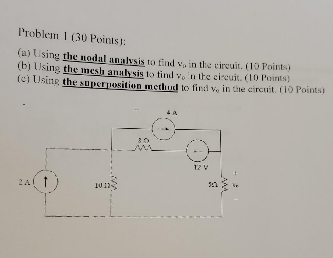 Problem 1 30 Points A Using The Nodal Analysis Chegg Problem 1 30 Points A Using The Nodal Analysis Chegg