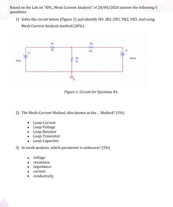 Solved Based on the Lab on "KVL, Mesh Current Analysis of | Chegg.com