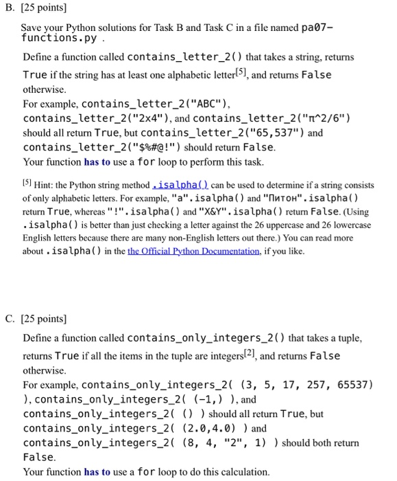 Solved B. [25 points] Save your Python solutions for Task B | Chegg.com