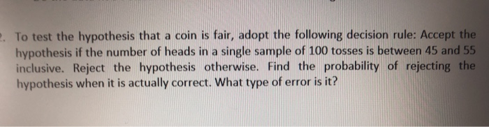 hypothesis test coin is fair