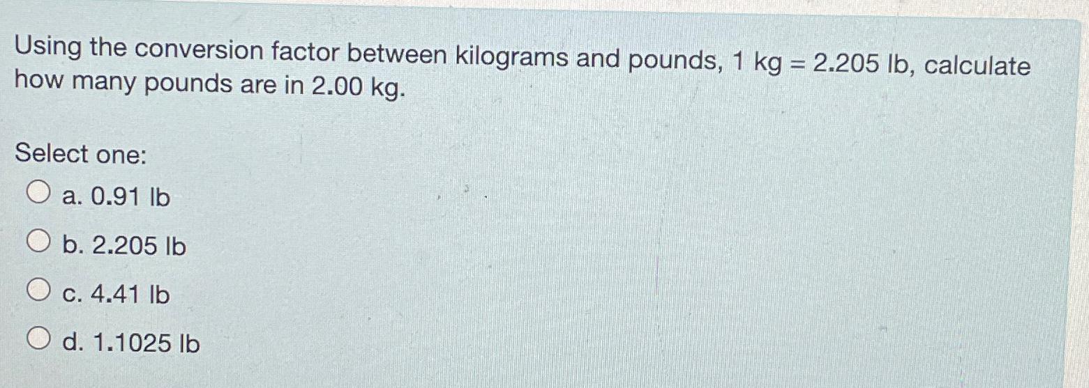 I kg is shop how many pounds