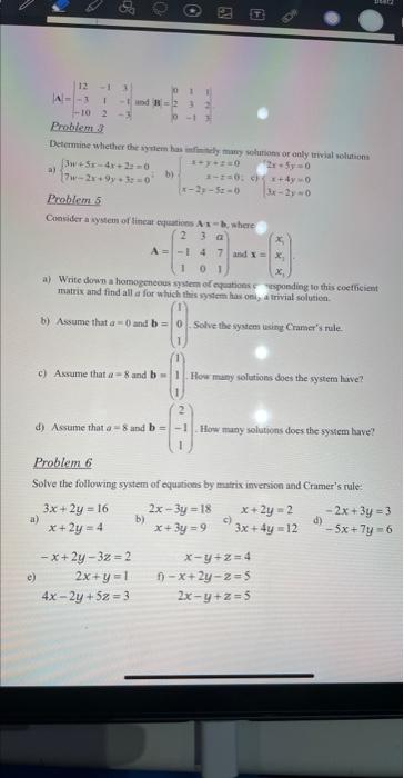 Solved ∣A∣=∣∣12−3−10−1123−1−3∣∣ und N=⎣⎡02013−1123∣ Broblems | Chegg.com
