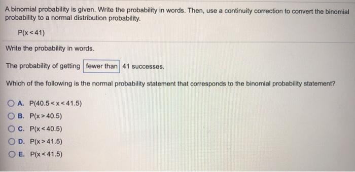 Solved A binomial probability is given. Write the | Chegg.com