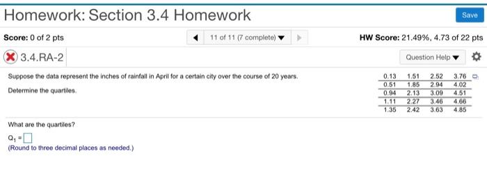 Solved Homework: Section 3.4 Homework Save HW Score: 21.49%, | Chegg.com