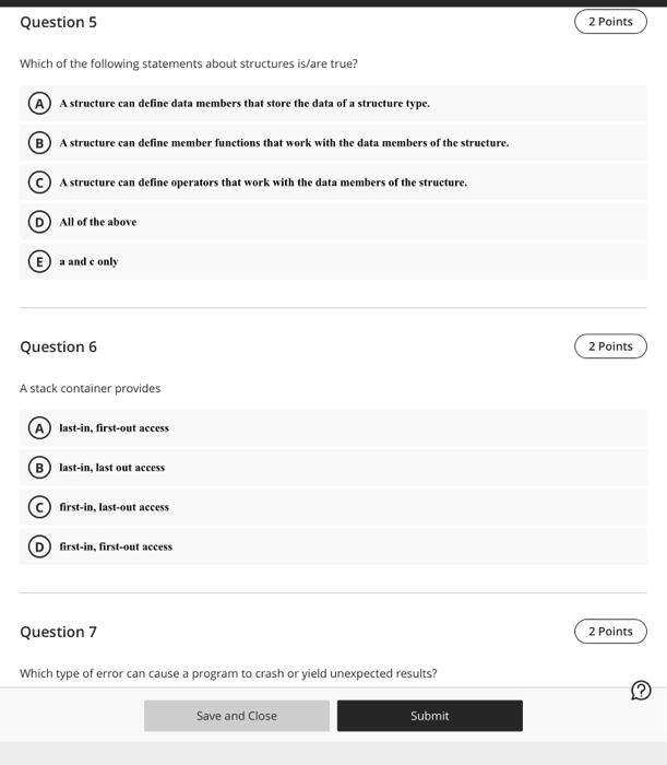 Solved Question 5 2 Points Which Of The Following Statements Chegg