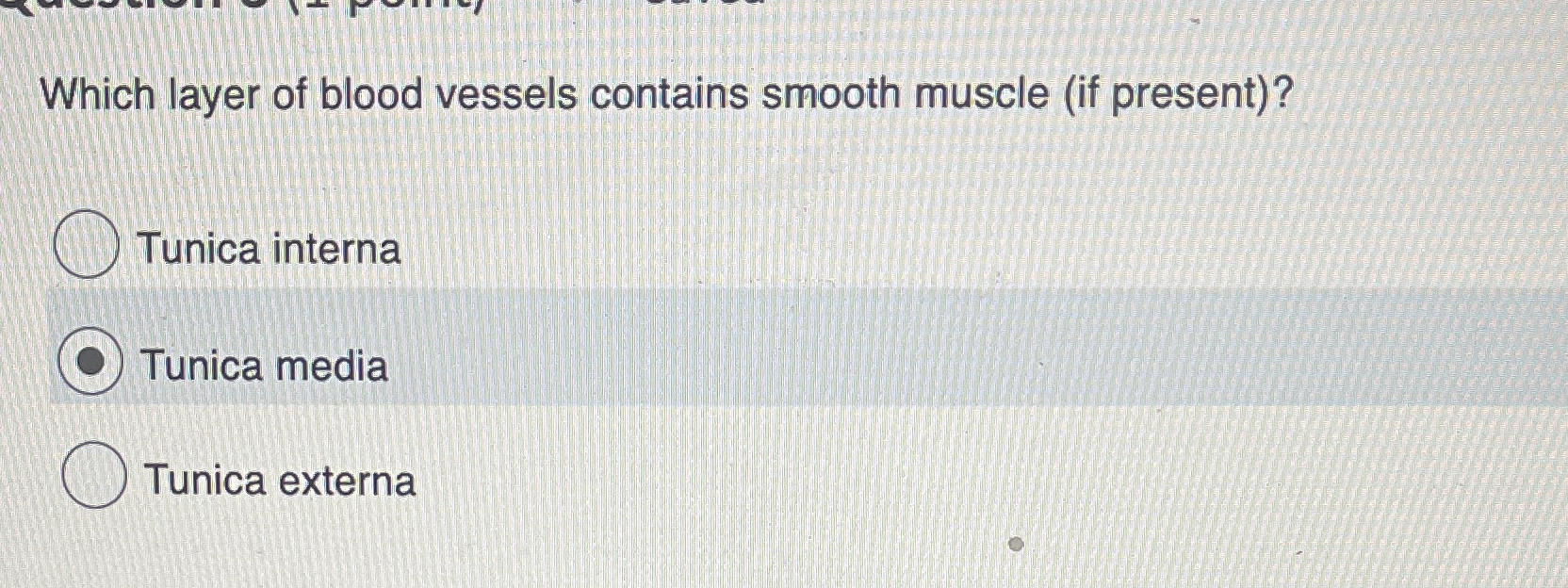 Solved Which layer of blood vessels contains smooth muscle | Chegg.com