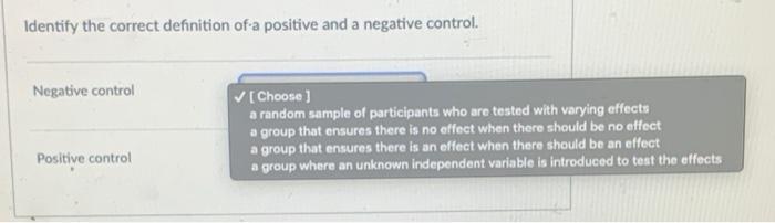 Solved Identify the correct definition of a positive and a | Chegg.com