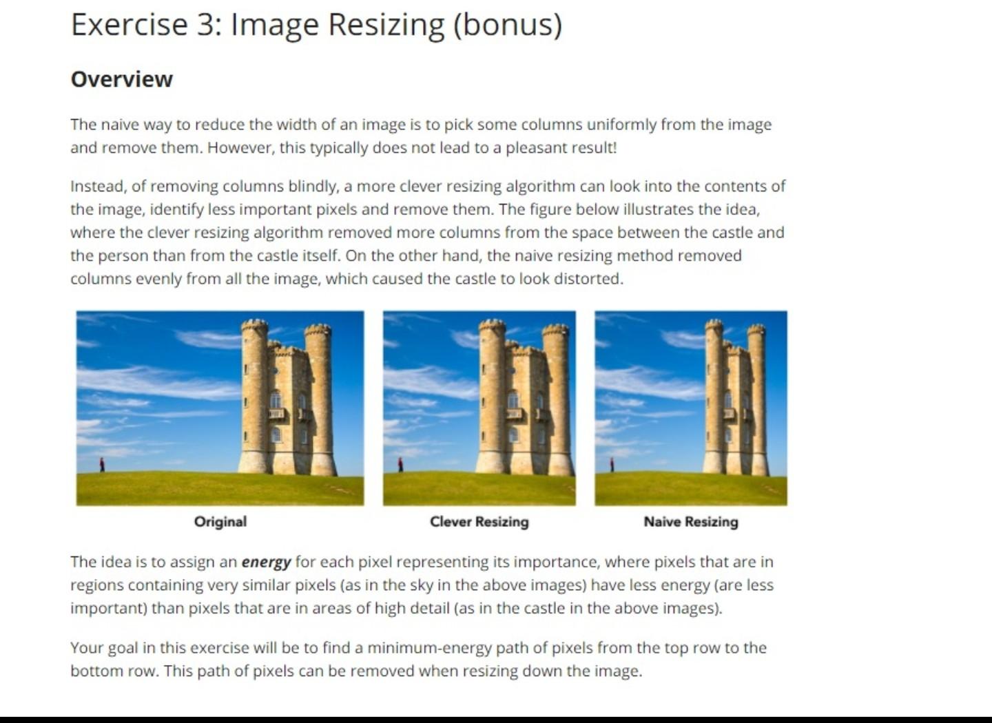 Solved Exercise 3: Image Resizing (bonus) Overview The naive | Chegg.com