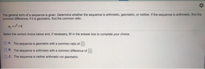 Solved The general term of a sequence is given. Determine | Chegg.com