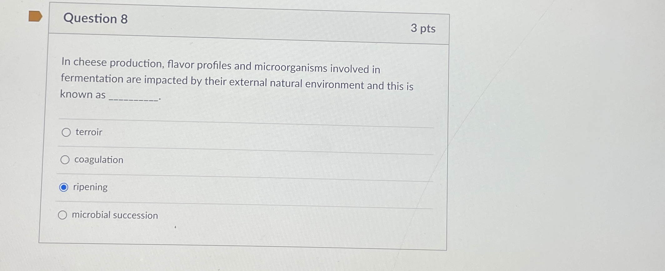 Solved Question Ptsin Cheese Production Flavor Profiles Chegg Com