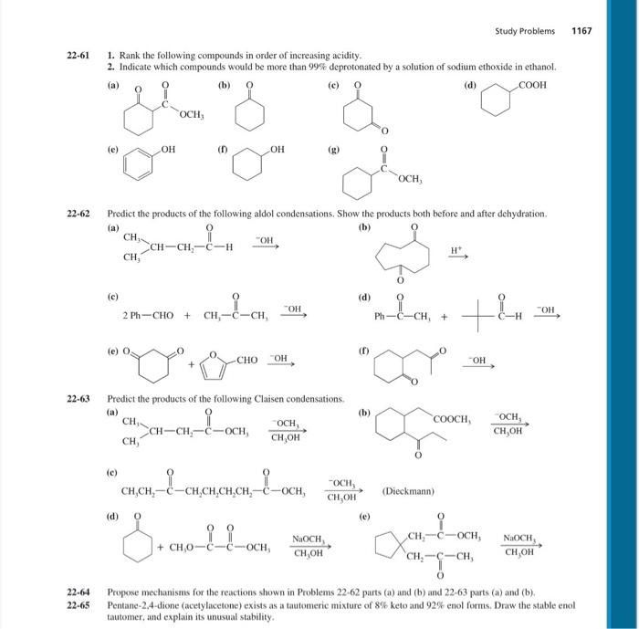 Solved 1167 22-61 Study Problems 1. Rank the following | Chegg.com