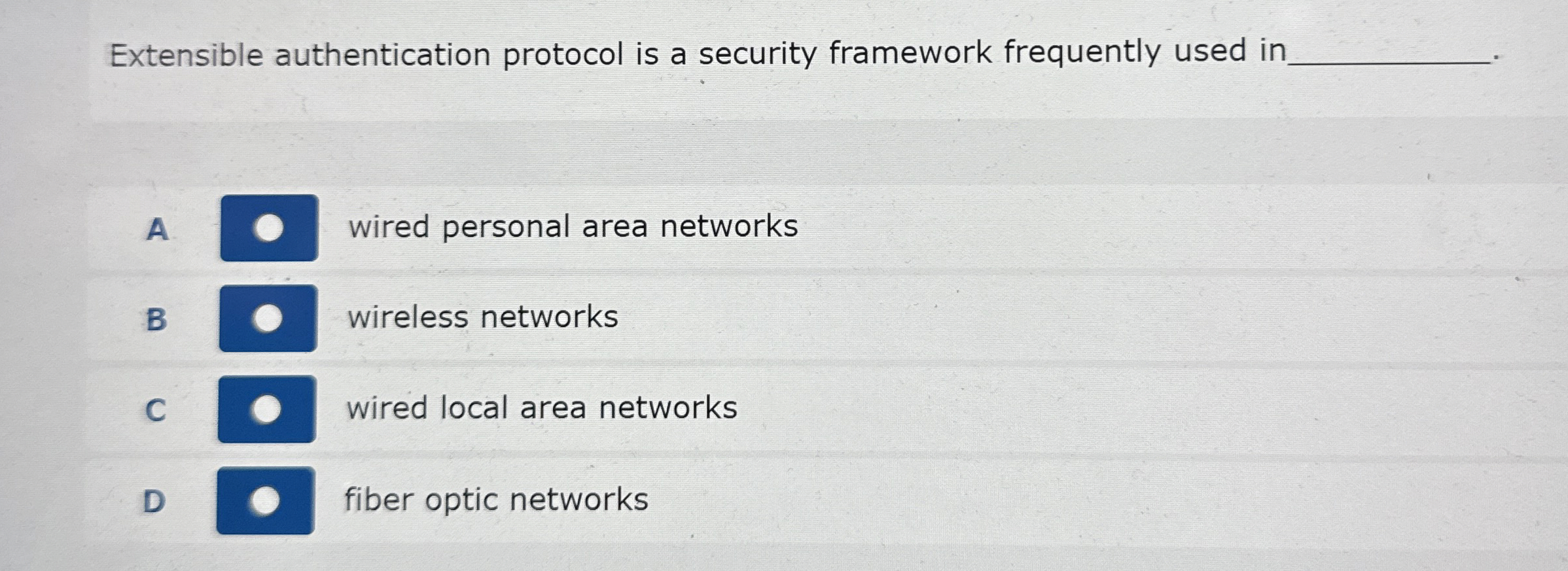 Solved Extensible authentication protocol is a security | Chegg.com