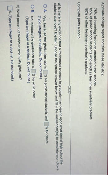 Solved A private college report contains these | Chegg.com