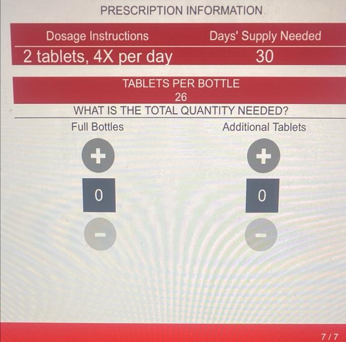Solved PRESCRIPTION INFORMATION Days' Supply Needed 30
