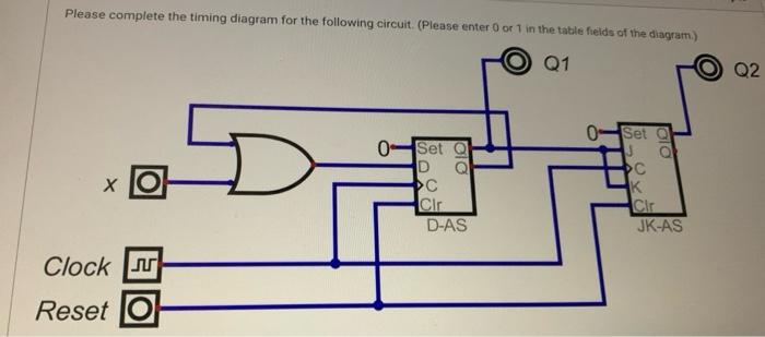 Solved Please complete the timing diagram for the following | Chegg.com