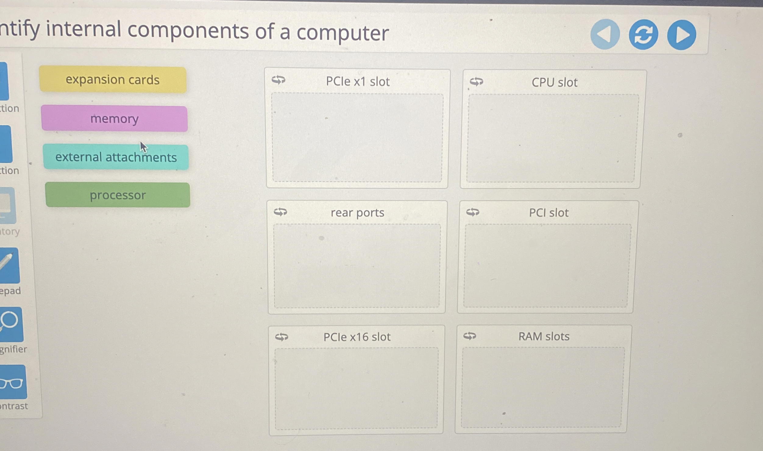 Solved ntify internal components of a
