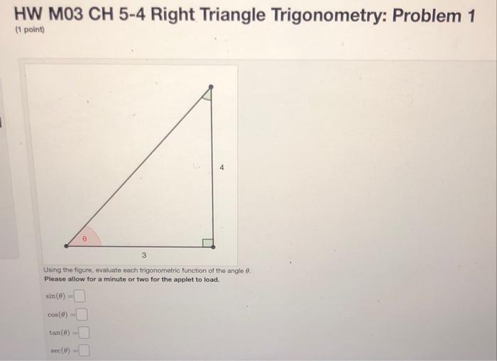 Solved Hw M03 Ch 5 4 Right Triangle Trigonometry Problem 1 0602