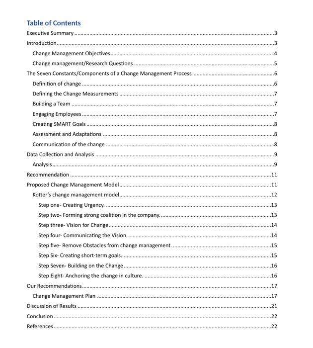 Solved 3 6 .7 .7 .7 8 Table of Contents Executive Summary