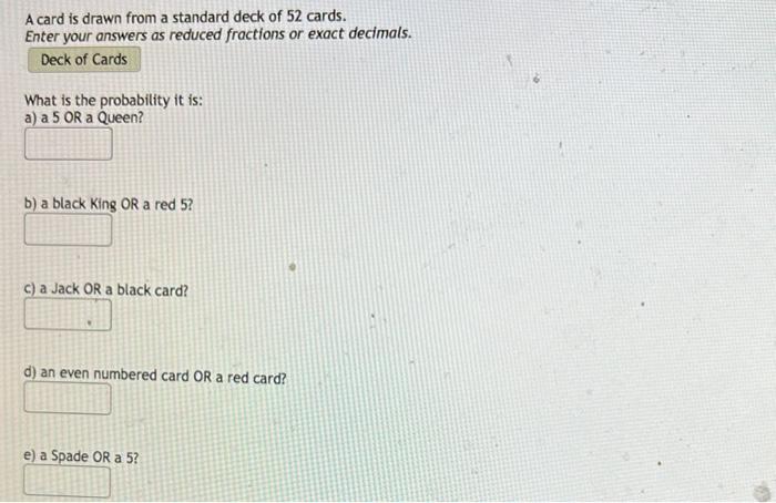 Solved Four Probability Questions Are Shown Below. For Each | Chegg.com