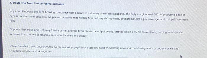 Solved 2. Deviating from the collusive outcome Mays and | Chegg.com