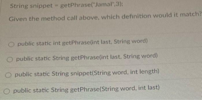 Solved public static char letter (String word, int indexn In | Chegg.com