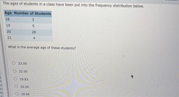 Solved The ages of students in a class have been put into | Chegg.com