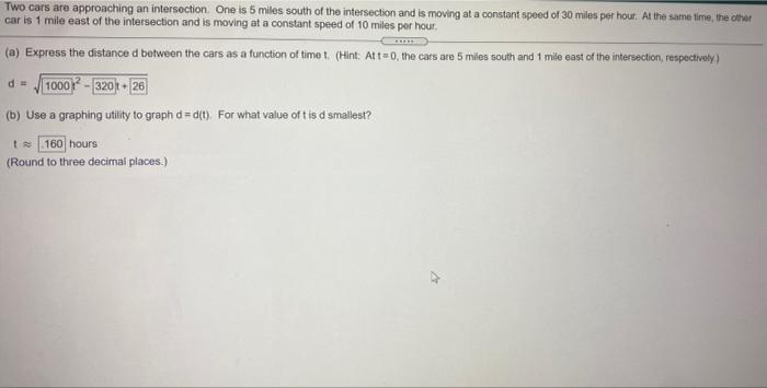 Solved Two cars are approaching an intersection. One is 5 | Chegg.com