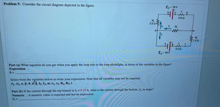 Solved Problem 5 Consider The Circuit Diagram Depicted In