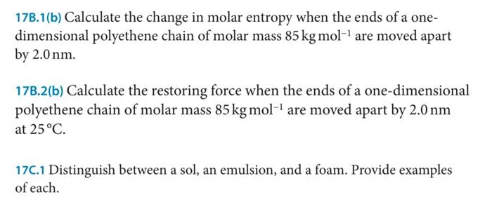 Solved 173.1(b) Calculate the change in molar entropy when | Chegg.com