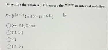 Determine the union xUY. ﻿Express the ?answer ﻿in | Chegg.com