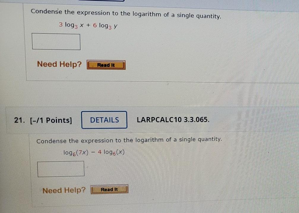 3.3 Part 4: Condensing Logarithmic Expressions