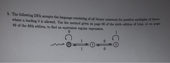 Solved 3. The Following DFA Accepts The Language Consisting | Chegg.com