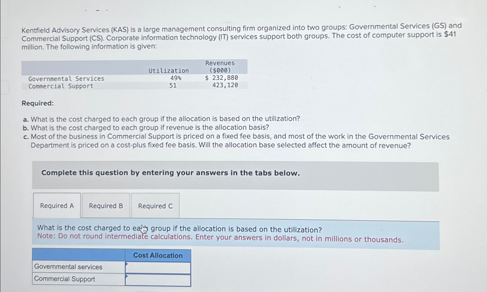 Kentfield Advisory Services (KAS) ﻿is a large
