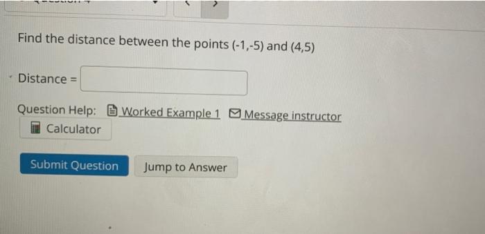 Solved Find the distance between the points (-1,-5) and | Chegg.com