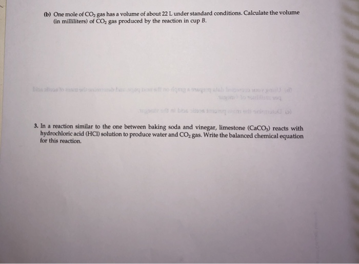(b) One mole of CO2 gas has a volume of about 22 L | Chegg.com