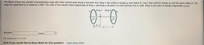 Solved The figure shows two parallel nonconducting rings | Chegg.com