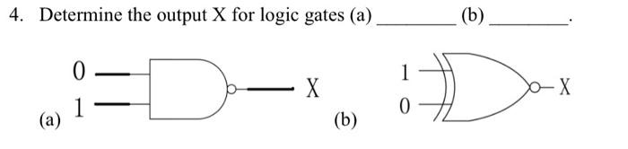 Solved 4. Determine the output X for logic gates (a) (b) | Chegg.com