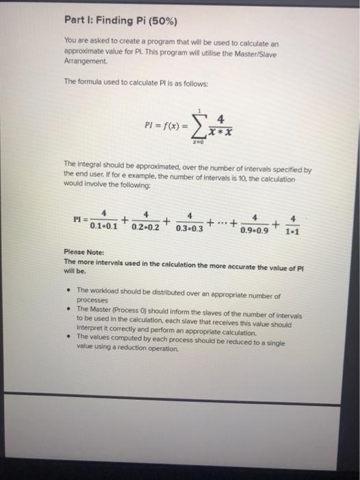 Solved Part 1: Finding Pi (50%) You are asked to create a | Chegg.com