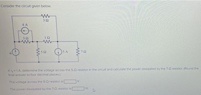 Solved Consider the circuit given below w 302 4 A ΔΩ W- 192 | Chegg.com